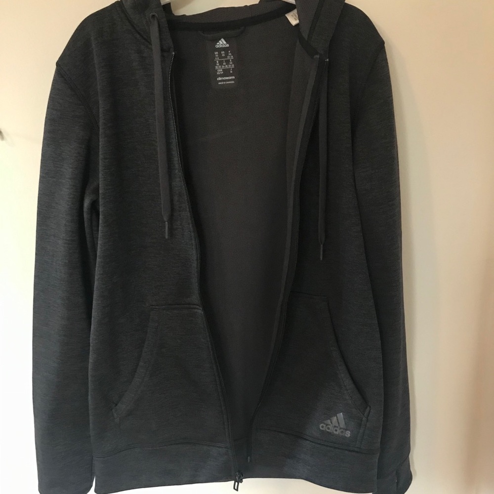 Adidas dark grey track jacket